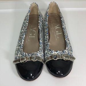 AGL Tweed Flats with Black and Silver Accents